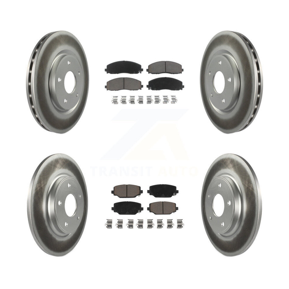 Front Rear Coated Disc Brake Rotors And Ceramic Pads Kit For Dodge Grand Caravan Journey Chrysler Town & Country Ram C/V Volkswagen Routan KGC-100711