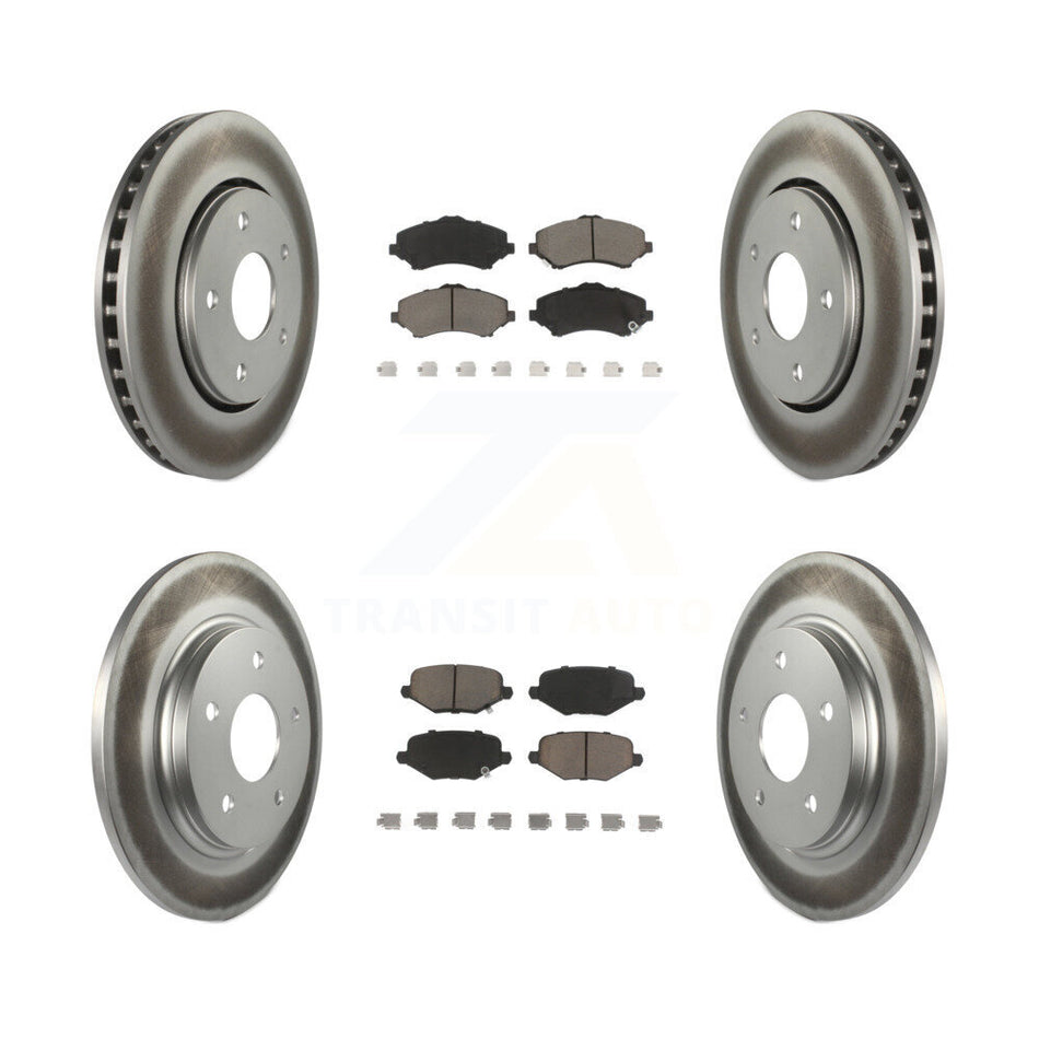 Front Rear Coated Disc Brake Rotors And Ceramic Pads Kit For Dodge Grand Caravan Chrysler Town & Country Journey Ram C/V Volkswagen Routan KGC-100712