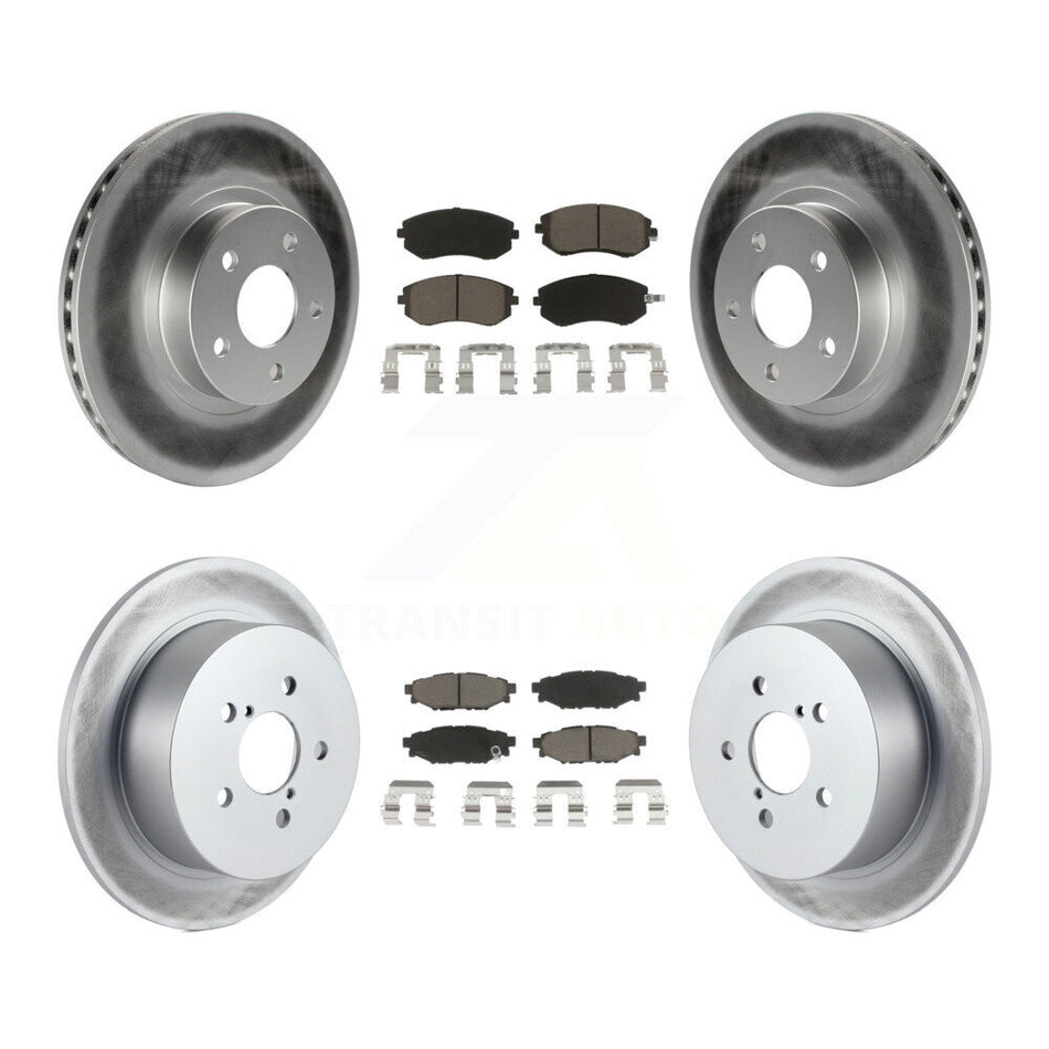 Front Rear Coated Disc Brake Rotors And Ceramic Pads Kit For 2005 Subaru Legacy i Limited With 277mm Diameter Rotor KGC-100720