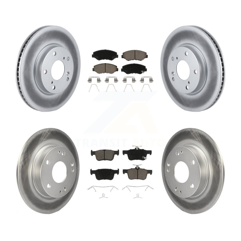 Front Rear Coated Disc Brake Rotors And Ceramic Pads Kit For Honda Civic KGC-100725