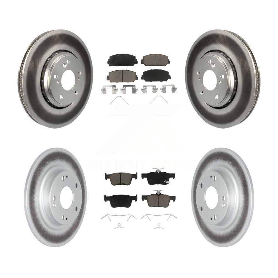 Front Rear Coated Disc Brake Rotors And Ceramic Pads Kit For Honda Civic KGC-100726