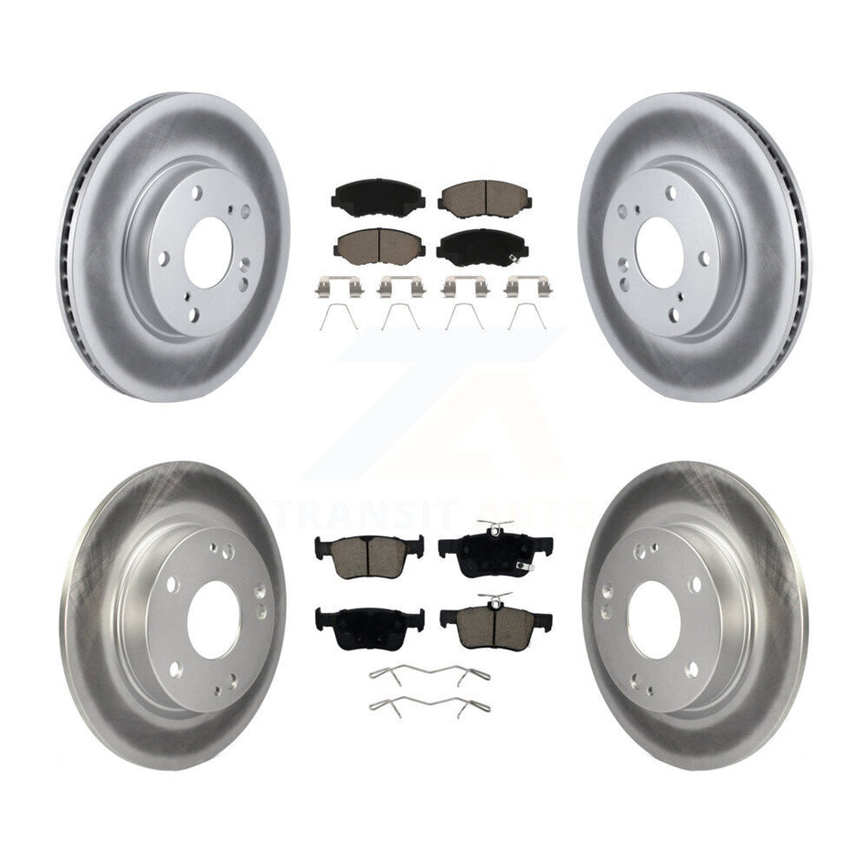 Front Rear Coated Disc Brake Rotors And Ceramic Pads Kit For Honda Civic KGC-100727
