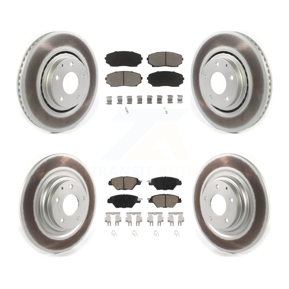 Front Rear Coated Disc Brake Rotors And Ceramic Pads Kit For 2016-2023 Mazda CX-9 KGC-100728