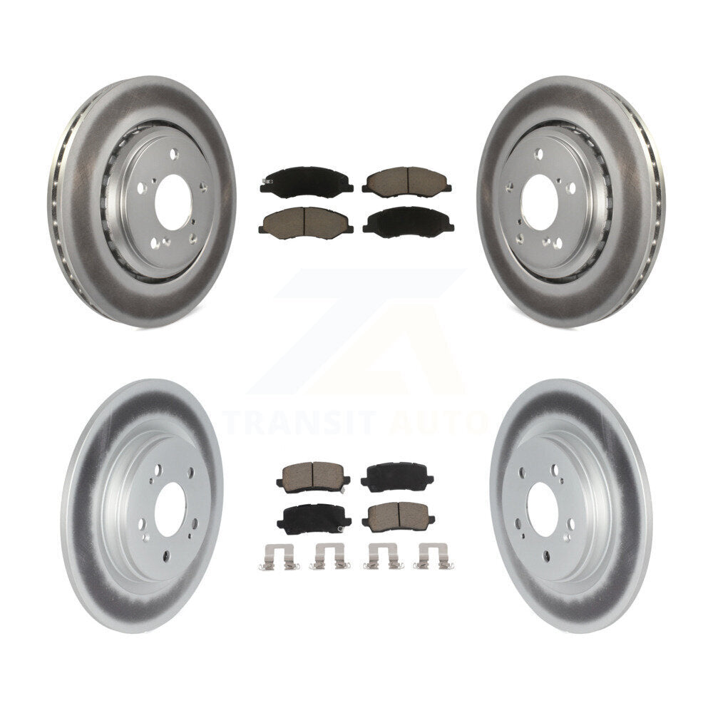 Front Rear Coated Disc Brake Rotors And Ceramic Pads Kit For 2018-2023 Honda Odyssey KGC-100732