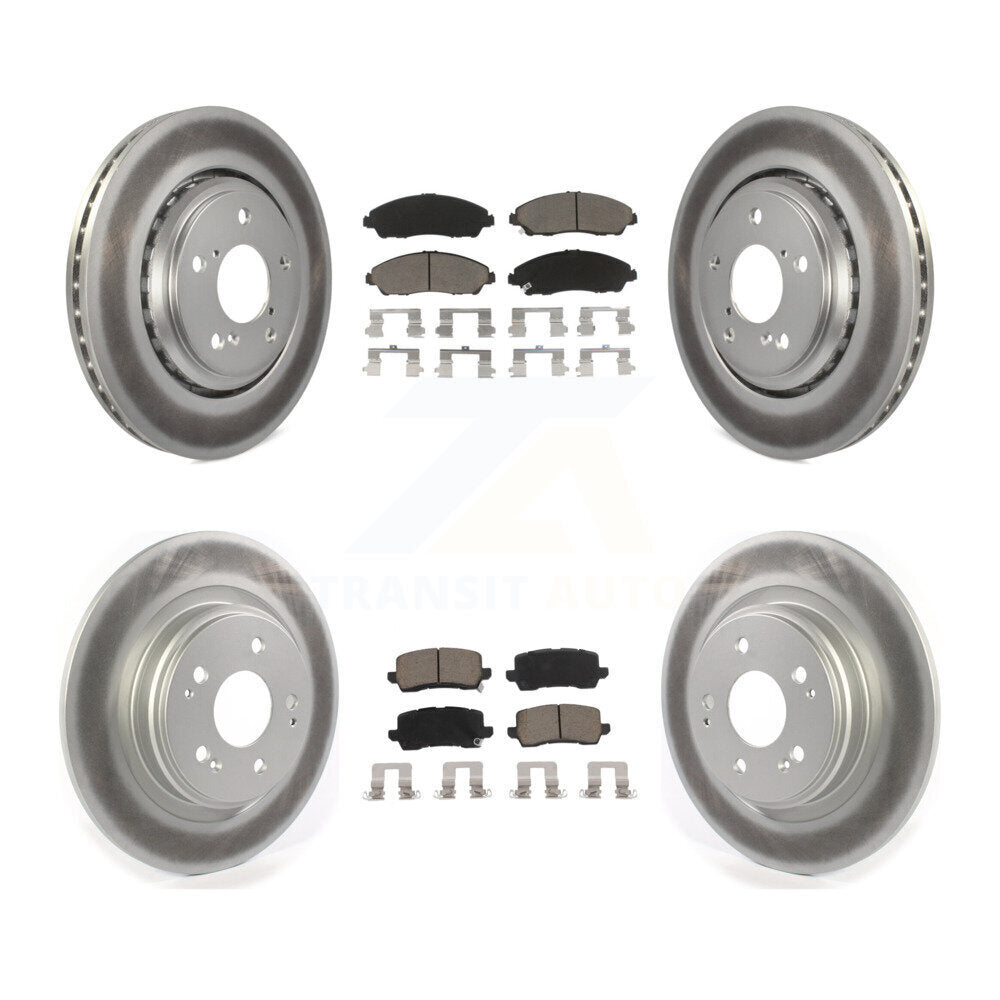 Front Rear Coated Disc Brake Rotors And Ceramic Pads Kit For Acura MDX KGC-100733