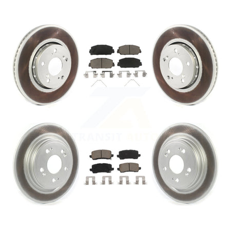 Front Rear Coated Disc Brake Rotors And Ceramic Pads Kit For Acura RLX KGC-100734