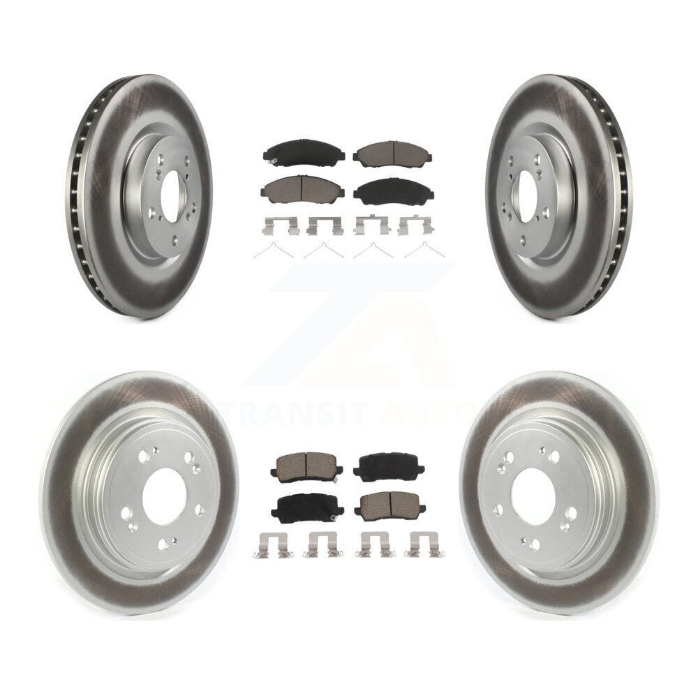 Front Rear Coated Brake Rotor Ceramic Pad Kit For 2014-2020 Acura RLX Sport Hybrid SH-AWD KGC-100735