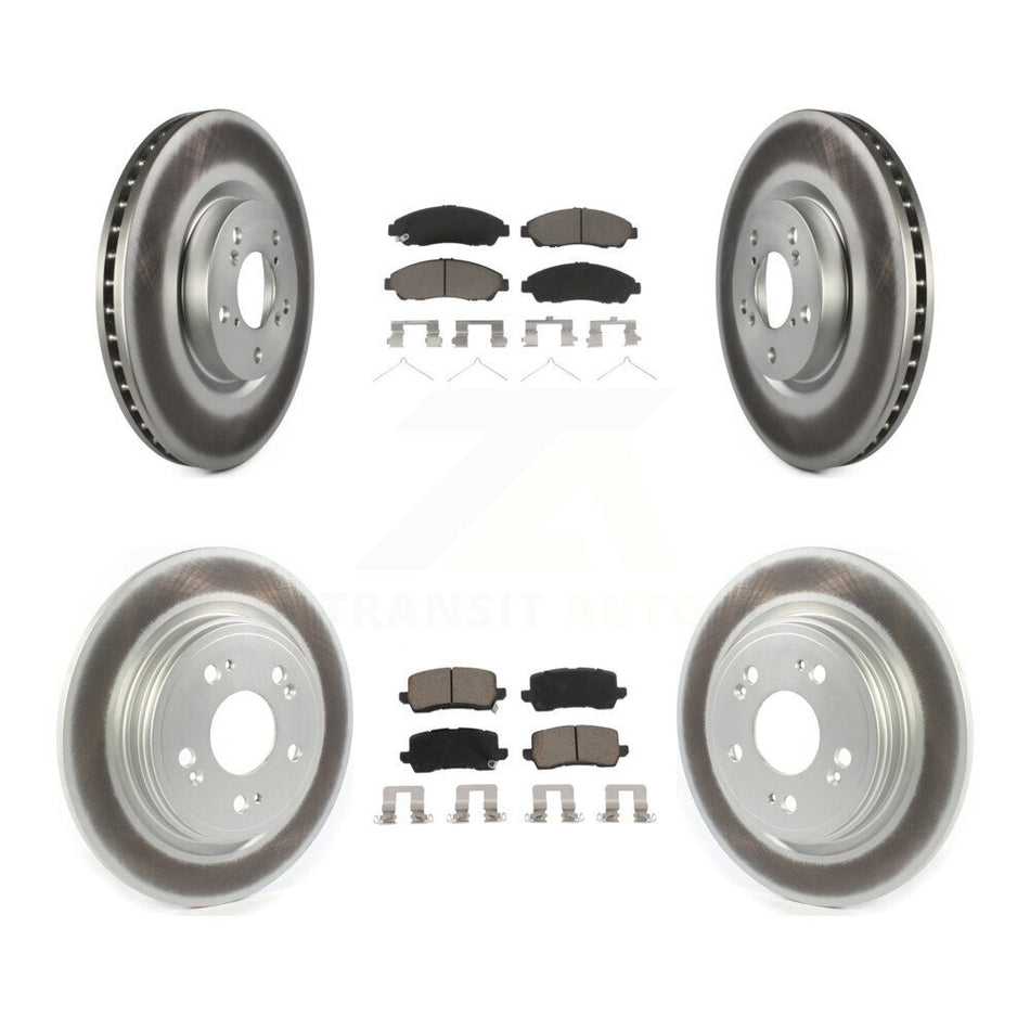 Front Rear Coated Brake Rotor Ceramic Pad Kit For 2014-2020 Acura RLX Sport Hybrid SH-AWD KGC-100735