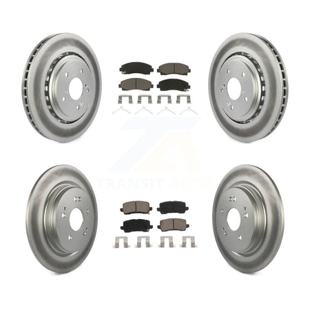 Front Rear Coated Disc Brake Rotors And Ceramic Pads Kit For 2015-2020 Acura TLX KGC-100736