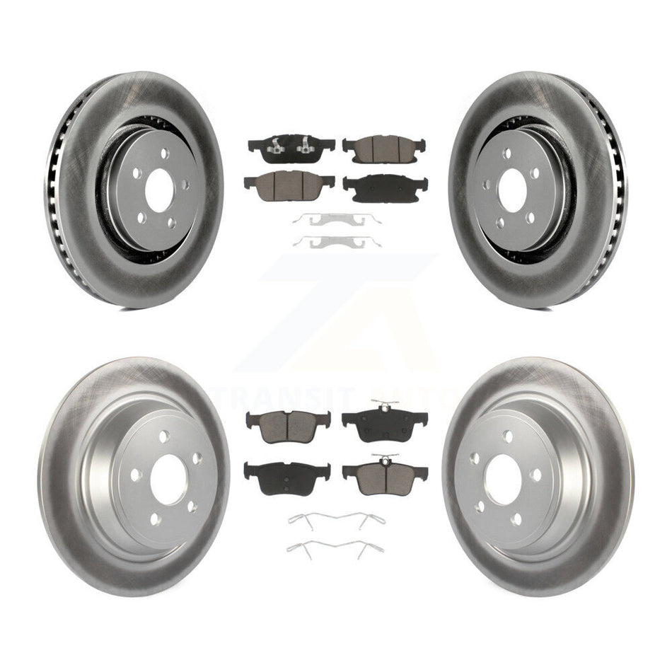 Front Rear Coated Disc Brake Rotors And Ceramic Pads Kit For Ford Edge Lincoln MKX Nautilus KGC-100740