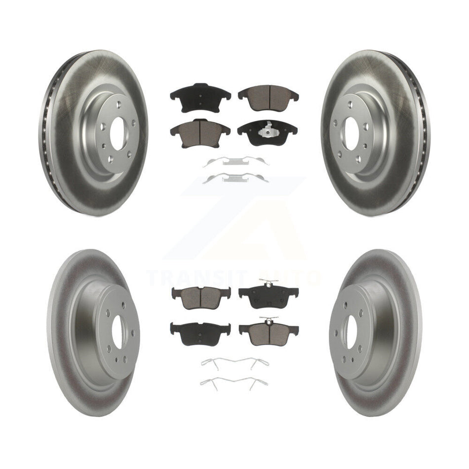 Front Rear Coated Disc Brake Rotors And Ceramic Pads Kit For Ford Fusion Lincoln MKZ KGC-100748
