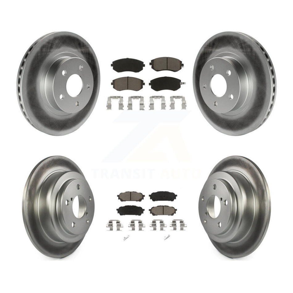 Front Rear Coated Disc Brake Rotors And Ceramic Pads Kit For Subaru Impreza Saab 9-2X KGC-100749