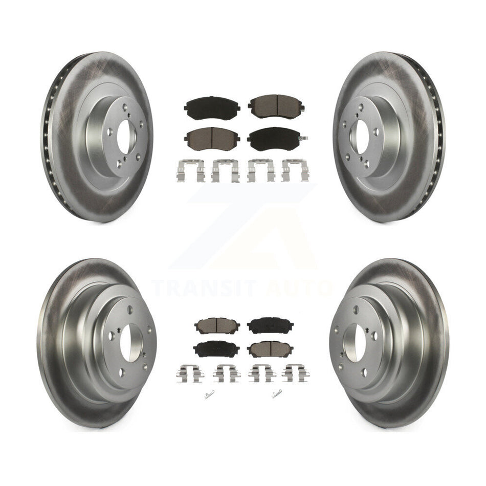 Front Rear Coated Disc Brake Rotors And Ceramic Pads Kit For Subaru Forester Impreza Saab 9-2X KGC-100750