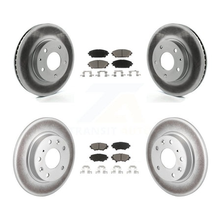 Front Rear Coated Disc Brake Rotors And Ceramic Pads Kit For Mazda 3 Sport KGC-100755