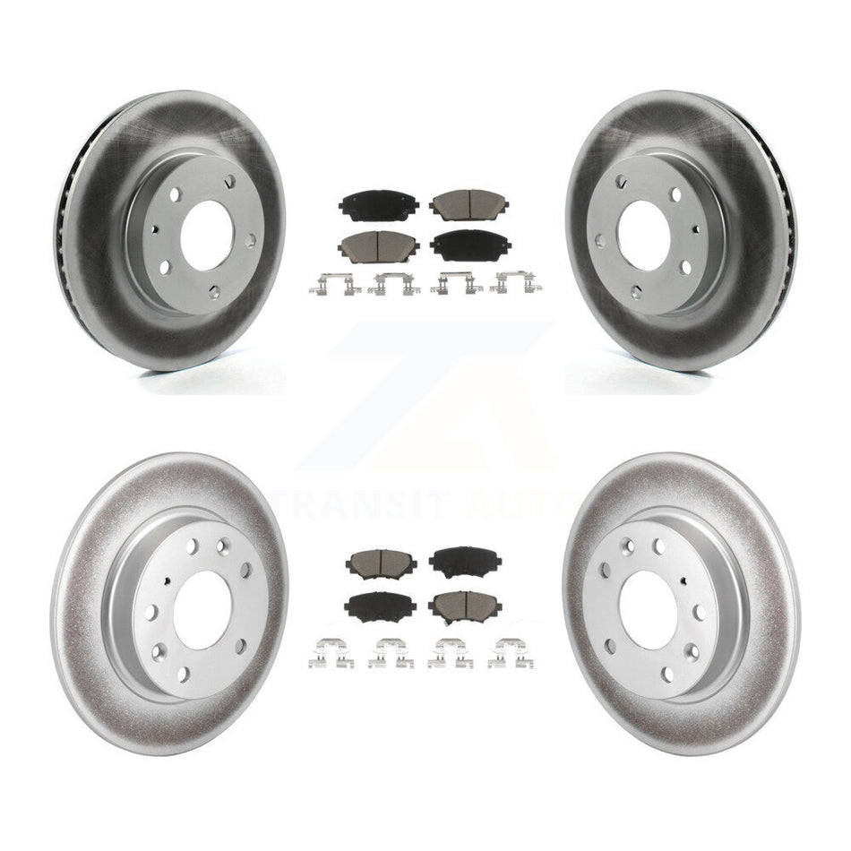 Front Rear Coated Disc Brake Rotors And Ceramic Pads Kit For Mazda 3 Sport KGC-100755