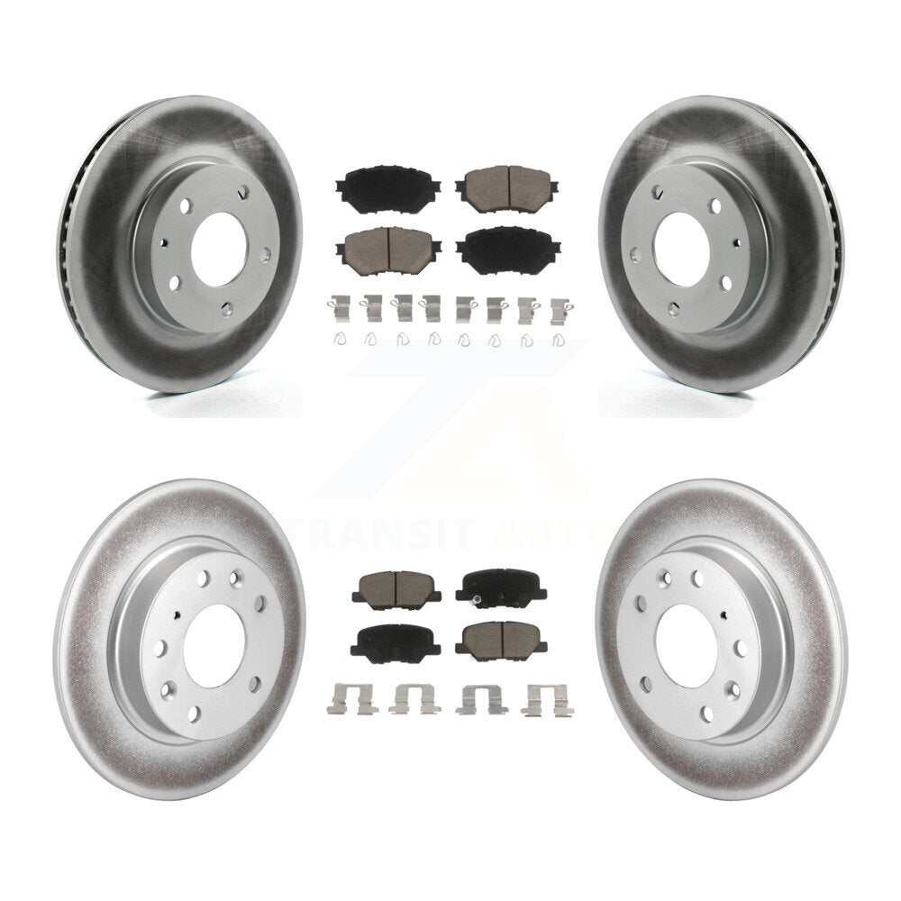 Front Rear Coated Disc Brake Rotors And Ceramic Pads Kit For Mazda 3 Sport KGC-100757