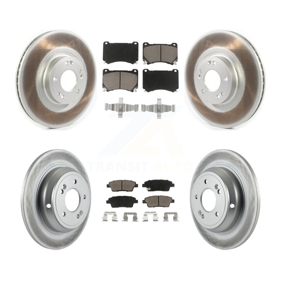 Front Rear Coated Disc Brake Rotors And Ceramic Pads Kit For Hyundai Genesis KGC-100762