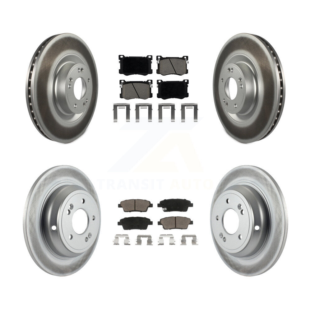 Front Rear Coated Disc Brake Rotors Ceramic Pad Kit For Hyundai Genesis G80 Kia K900 3.8L KGC-100764