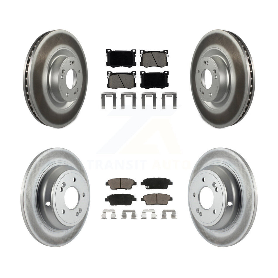 Front Rear Coated Disc Brake Rotors Ceramic Pad Kit For Hyundai Genesis G80 Kia K900 3.8L KGC-100764
