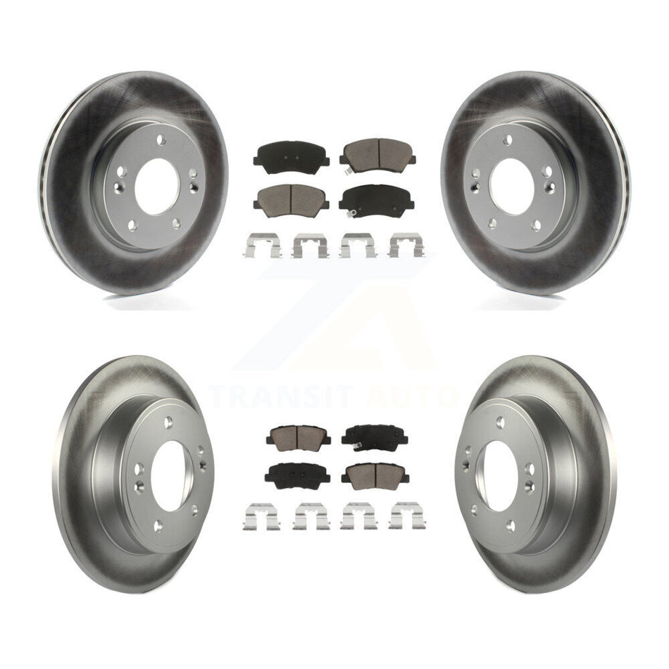 Front Rear Coated Disc Brake Rotors And Ceramic Pads Kit For Hyundai Elantra Kia Forte Veloster GT Forte5 Coupe Koup KGC-100772