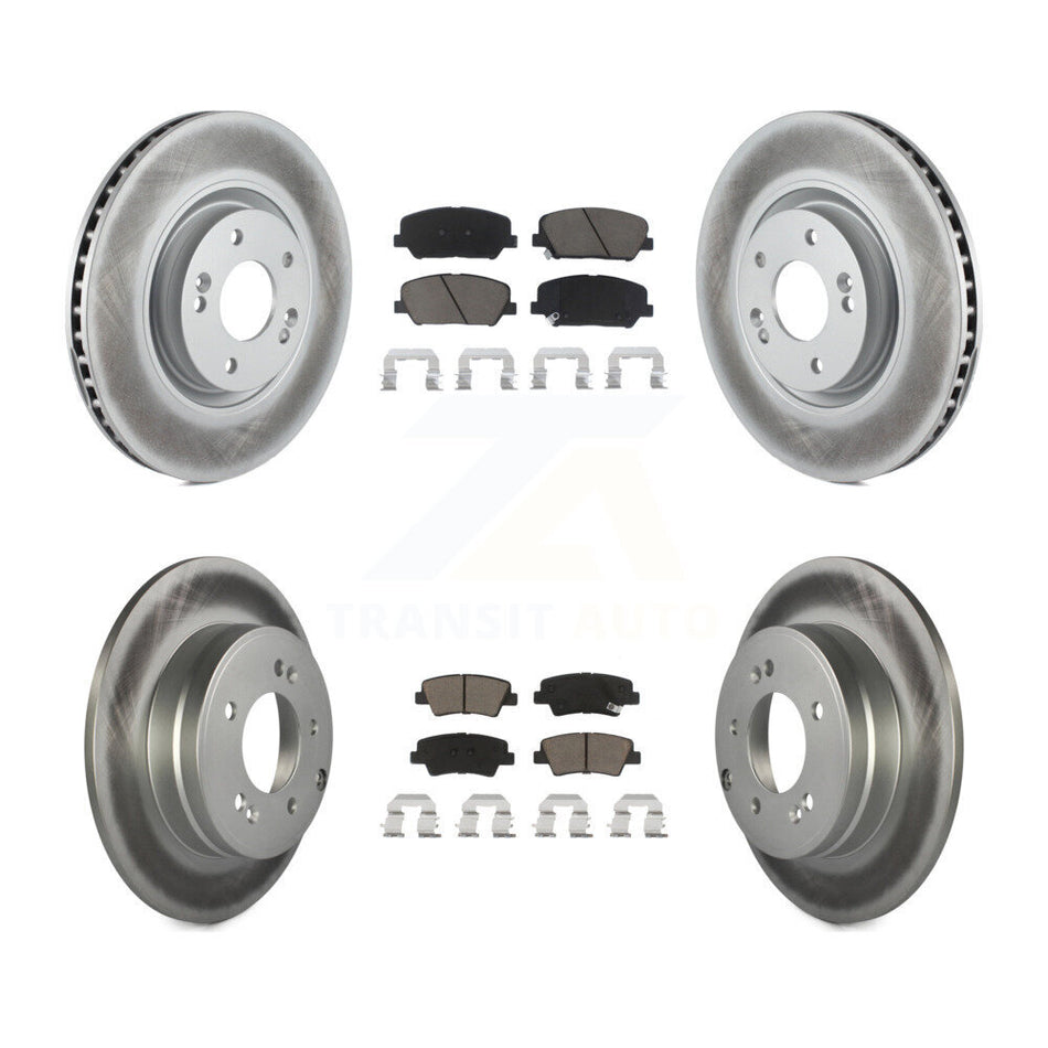 Front Rear Coated Disc Brake Rotors And Ceramic Pads Kit For Kia Optima 2.0L KGC-100787