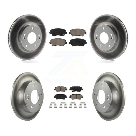 Front Rear Coated Disc Brake Rotors Ceramic Pad Kit For Hyundai Elantra GT Kia Forte Koup KGC-100789
