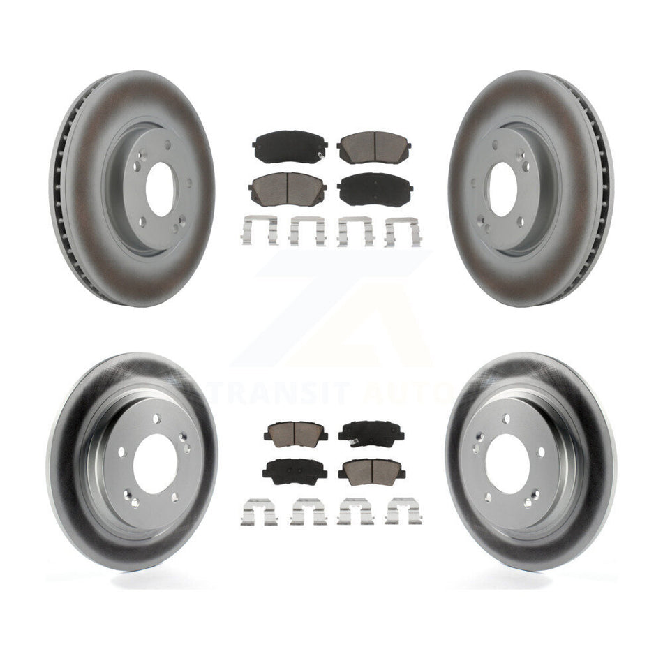 Front Rear Coated Disc Brake Rotors And Ceramic Pads Kit For Kia Soul EV KGC-100791