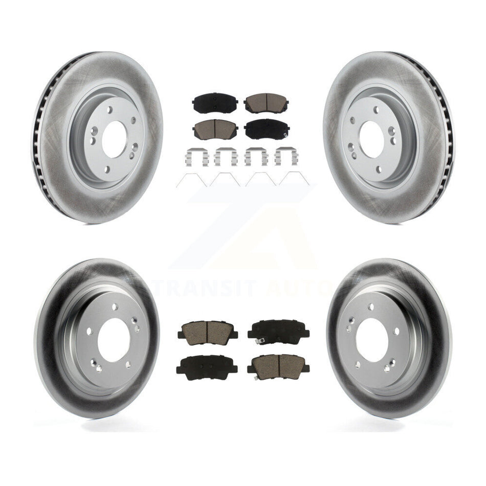 Front Rear Coated Disc Brake Rotors And Ceramic Pads Kit For Kia Optima With Electric Parking KGC-100794
