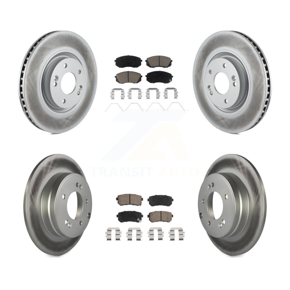 Front Rear Coat Disc Brake Rotor Ceramic Pad Kit For Kia Optima With Manual Parking KGC-100795