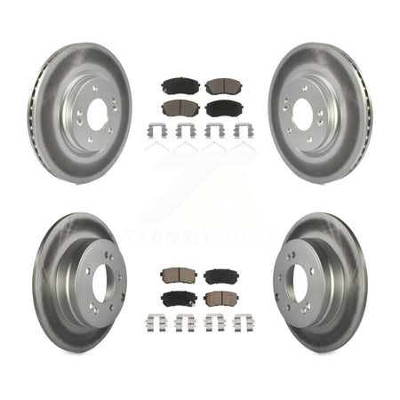 Front Rear Coat Disc Brake Rotor Ceramic Pad Kit For Kia Optima With Manual Parking KGC-100796