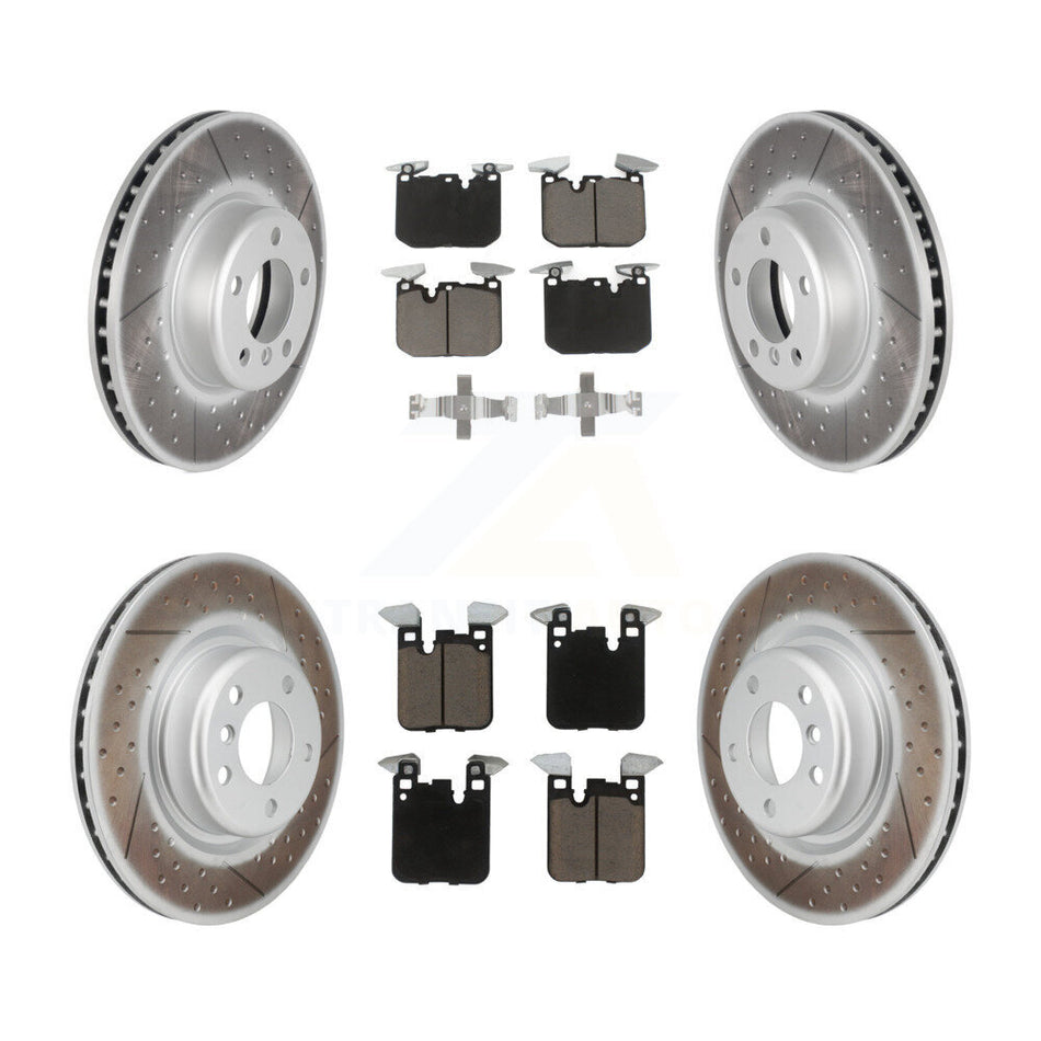Front Rear Coated Disc Brake Rotors And Ceramic Pads Kit For BMW 428i 228i xDrive Gran Coupe M240i KGC-100804