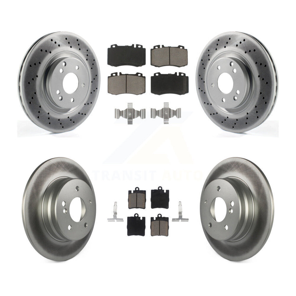 Front Rear Coated Disc Brake Rotors And Ceramic Pads Kit For Mercedes-Benz C230 C320 SLK350 KGC-100813