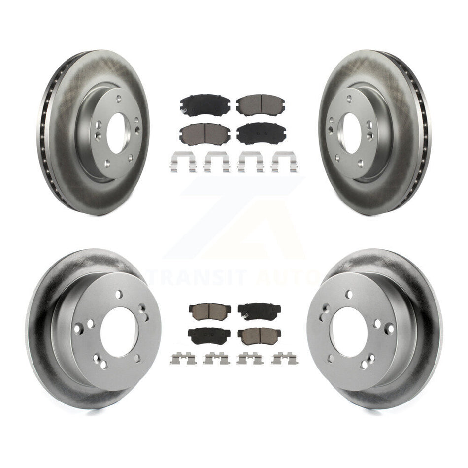Front Rear Coated Disc Brake Rotors And Ceramic Pads Kit For Hyundai Sonata Kia Sportage Tucson Optima Magentis KGC-100821