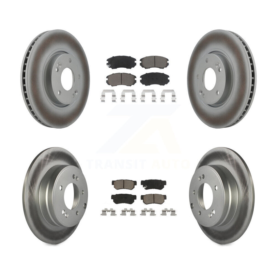 Front Rear Coated Disc Brake Rotors And Ceramic Pads Kit For Hyundai Sonata 3.3L KGC-100822