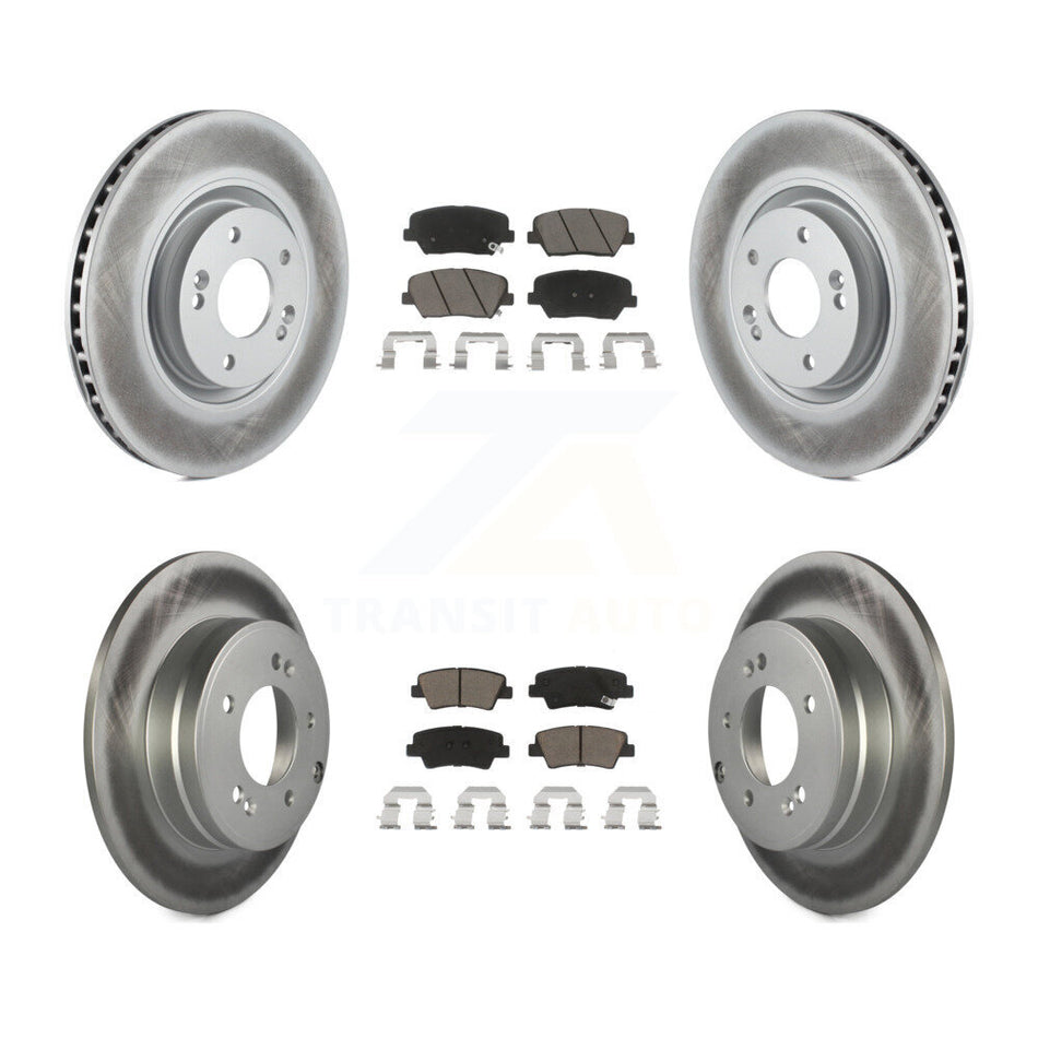 Front Rear Coated Disc Brake Rotors And Ceramic Pads Kit For Hyundai Azera KGC-100823