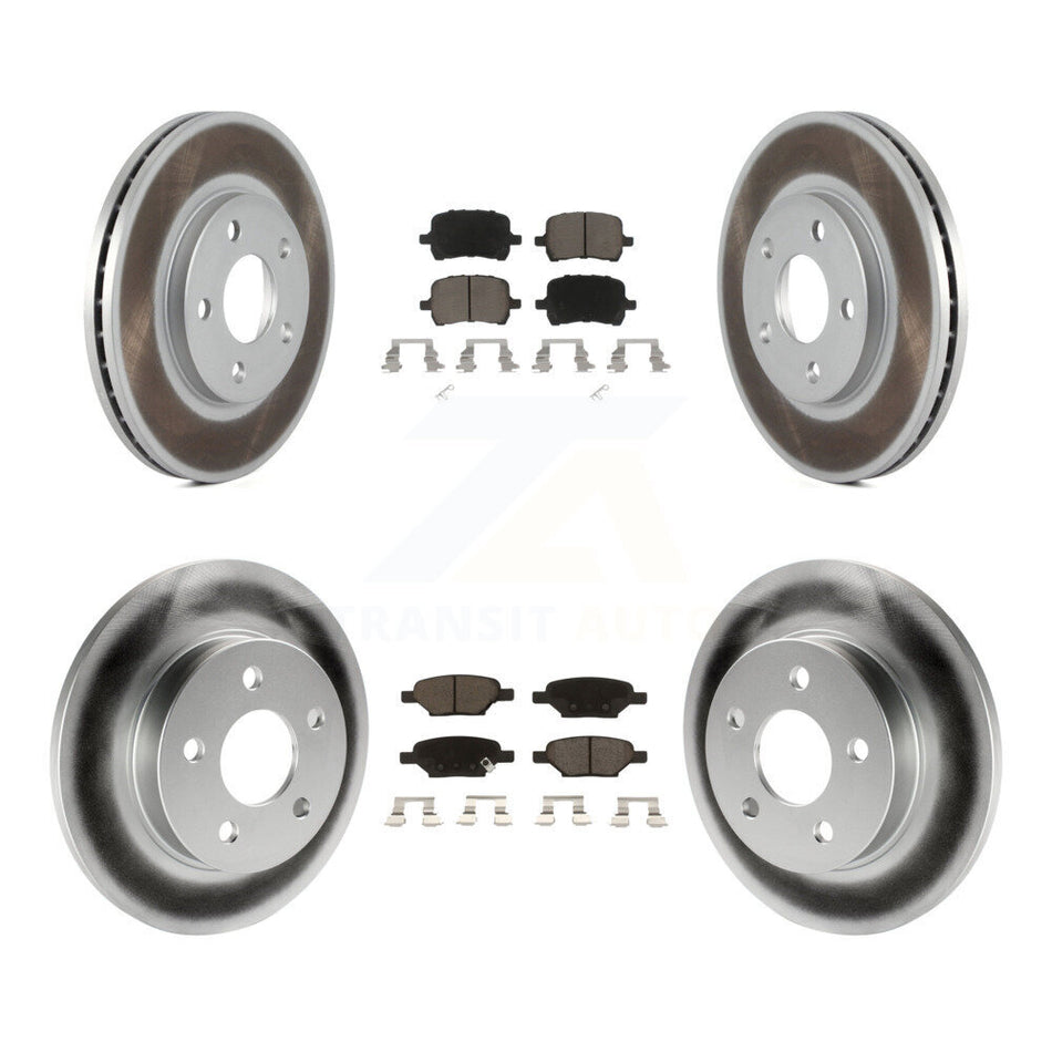 Front Rear Coated Disc Brake Rotors And Ceramic Pads Kit For Chevrolet Malibu Pontiac G6 With 276mm Diameter Rotor KGC-100833