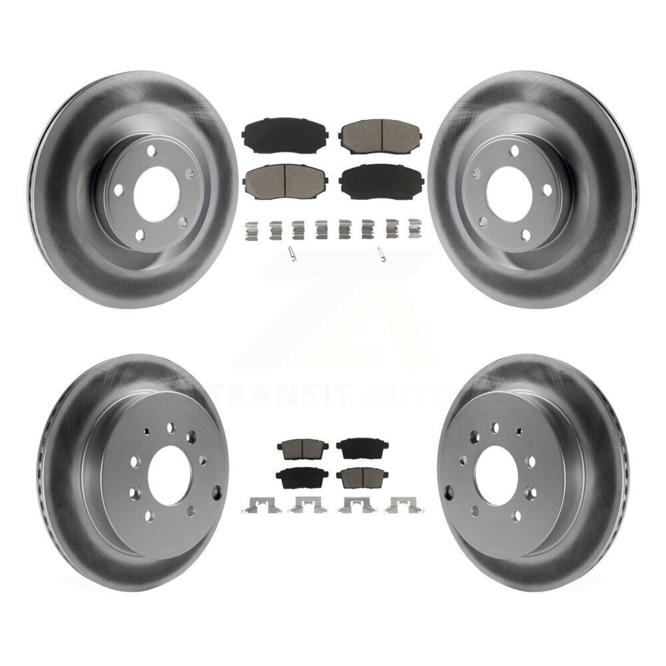 Front Rear Coated Disc Brake Rotors And Ceramic Pads Kit For Ford Edge Lincoln MKX KGC-100838