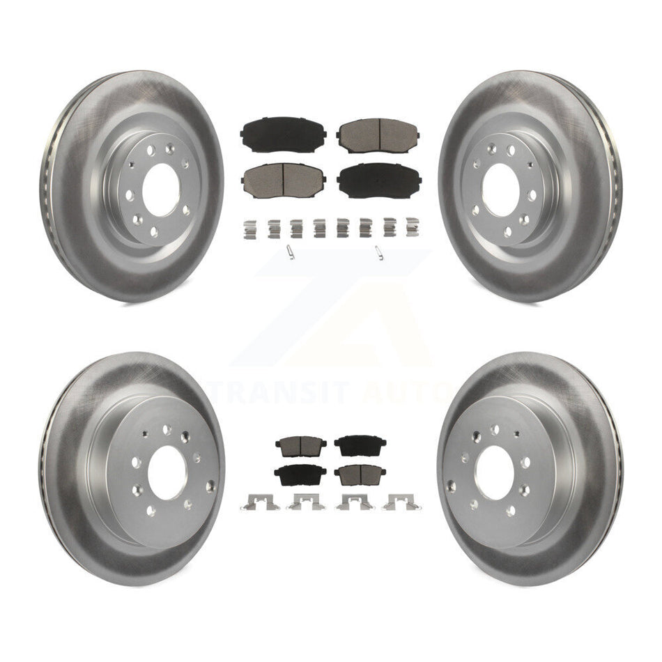 Front Rear Coated Disc Brake Rotors And Ceramic Pads Kit For 2007-2015 Mazda CX-9 KGC-100840