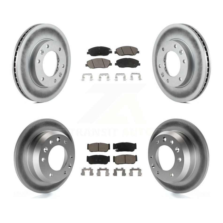 Front Rear Coated Disc Brake Rotors And Ceramic Pads Kit For Kia Sedona Hyundai Entourage To 04/27/06 KGC-100846