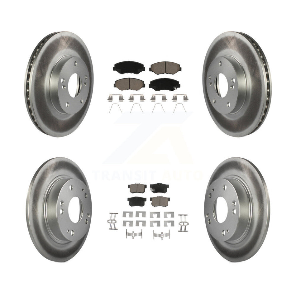 Front Rear Coated Disc Brake Rotors And Ceramic Pads Kit For Honda Civic Acura ILX KGC-100856