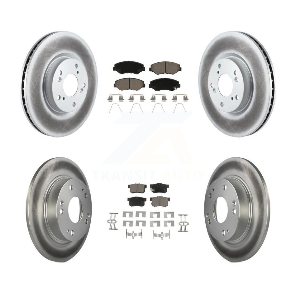 Front Rear Coated Disc Brake Rotors And Ceramic Pads Kit For Honda Civic Acura ILX KGC-100857