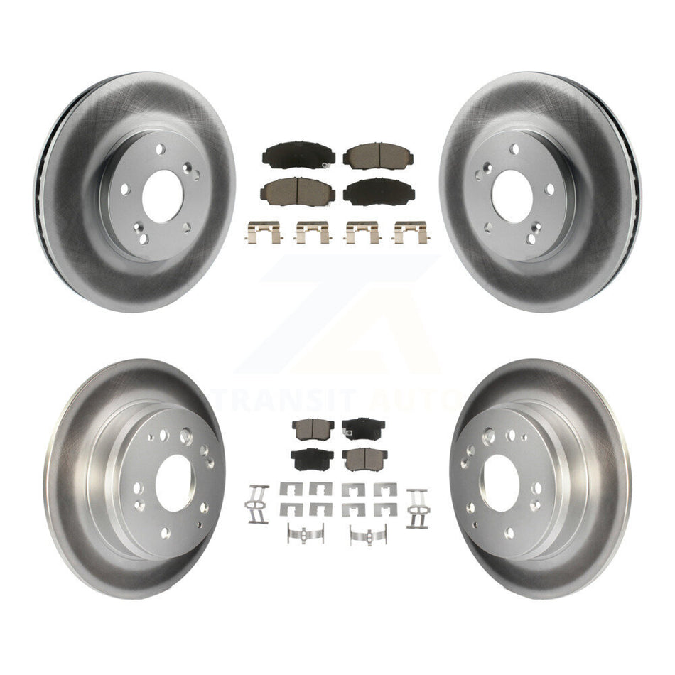 Front Rear Coated Disc Brake Rotors And Ceramic Pads Kit For Acura TL KGC-100861