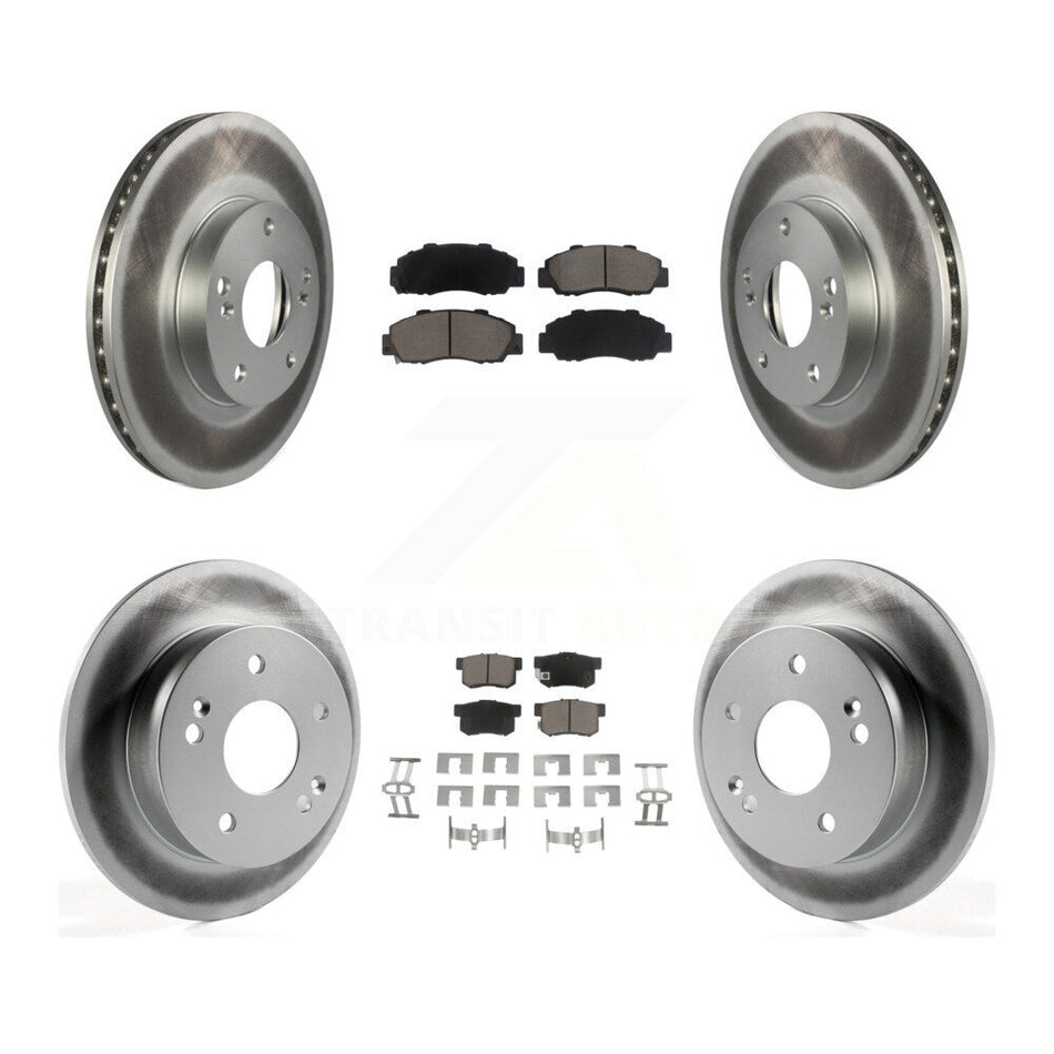 Front Rear Coated Disc Brake Rotors And Ceramic Pads Kit For 1998-2002 Honda Accord 3.0L KGC-100864