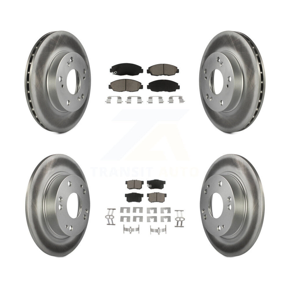 Front Rear Coated Disc Brake Rotors And Ceramic Pads Kit For Honda Civic KGC-100866