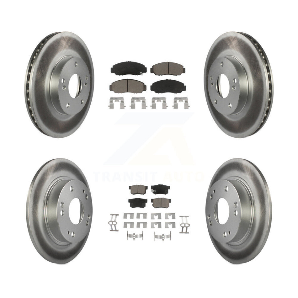 Front Rear Coated Disc Brake Rotors And Ceramic Pads Kit For Acura CSX KGC-100870