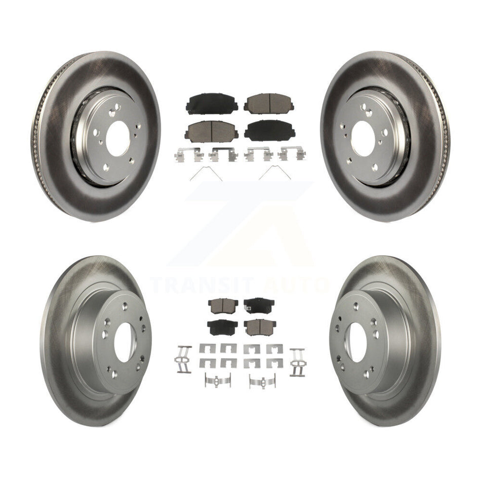 Front Rear Coated Disc Brake Rotors And Ceramic Pads Kit For 2017-2022 Acura ILX KGC-100871