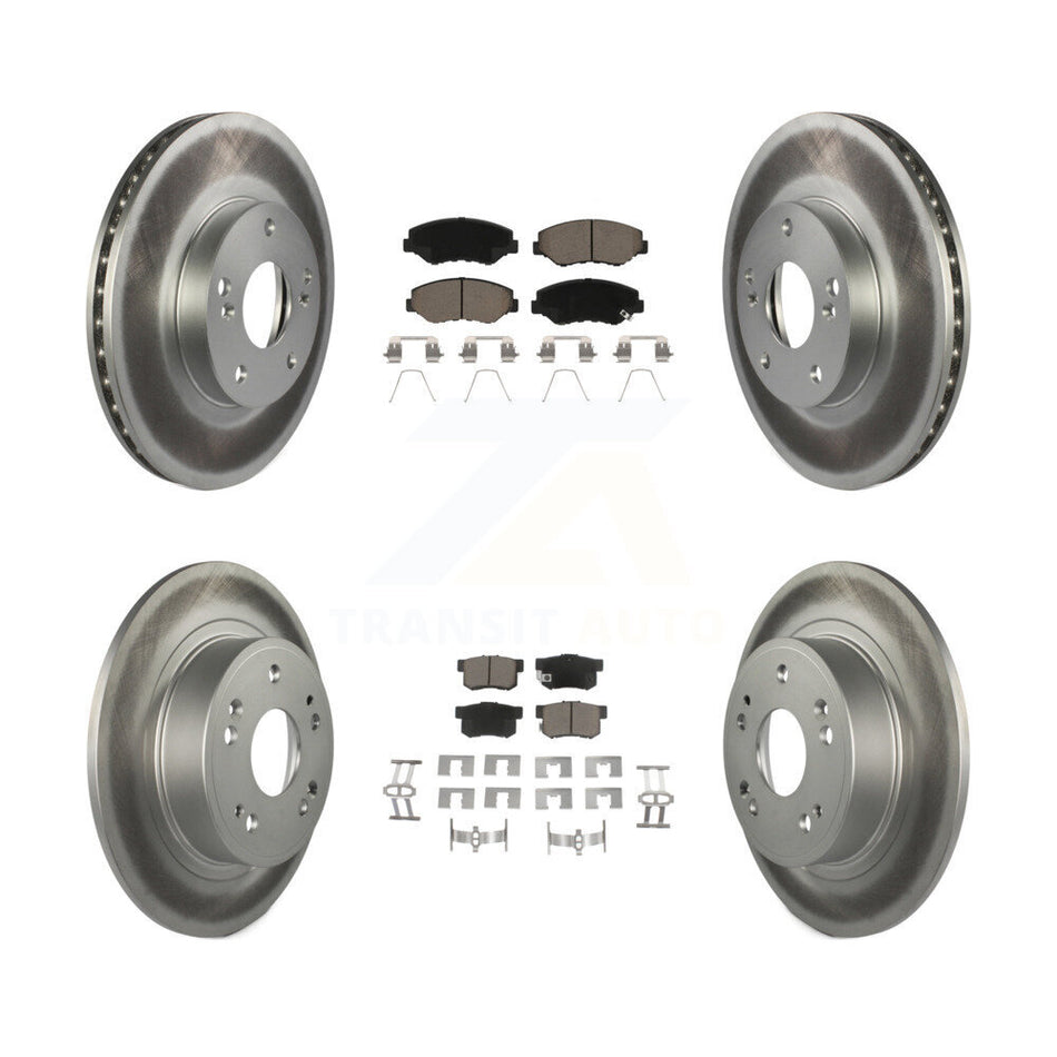 Front Rear Coated Disc Brake Rotors And Ceramic Pads Kit For Honda Accord KGC-100880