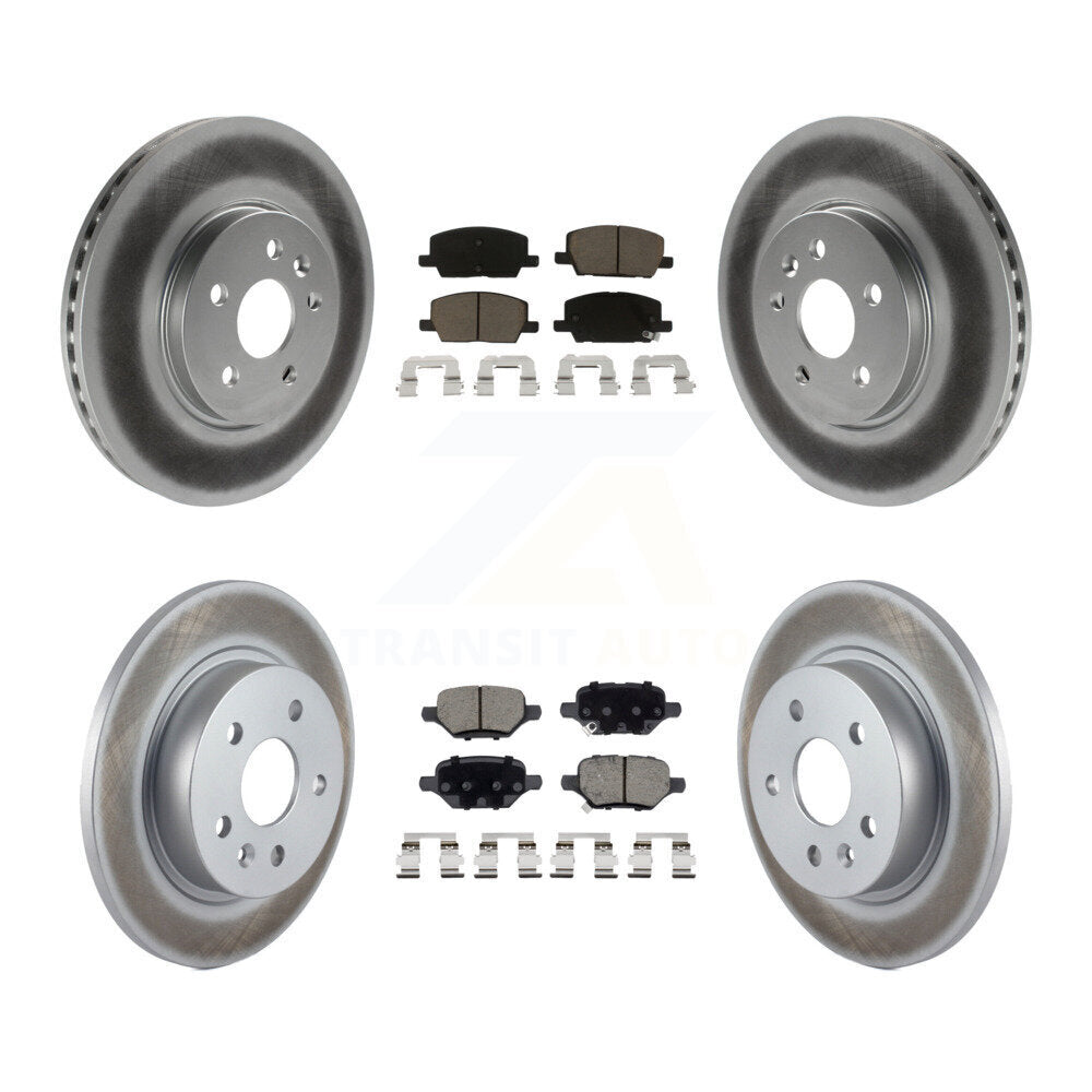 Front Rear Coated Disc Brake Rotors And Ceramic Pads Kit For Buick Encore Chevrolet Trax KGC-100881