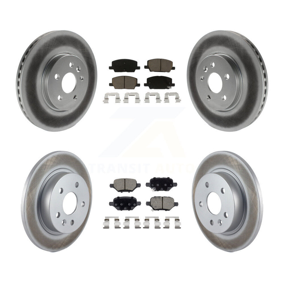 Front Rear Coated Disc Brake Rotors And Ceramic Pads Kit For Buick Encore Chevrolet Trax KGC-100881