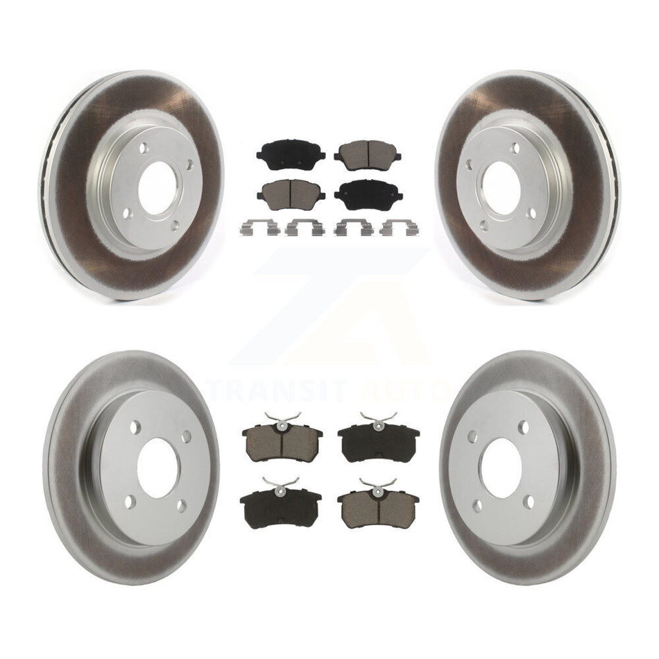 Front Rear Coated Disc Brake Rotors And Ceramic Pads Kit For 2014-2019 Ford Fiesta ST KGC-100888